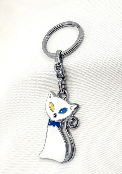Metal Kedi Figürlü Anahtarlık, Hediyelik Kedili Anahtarlık