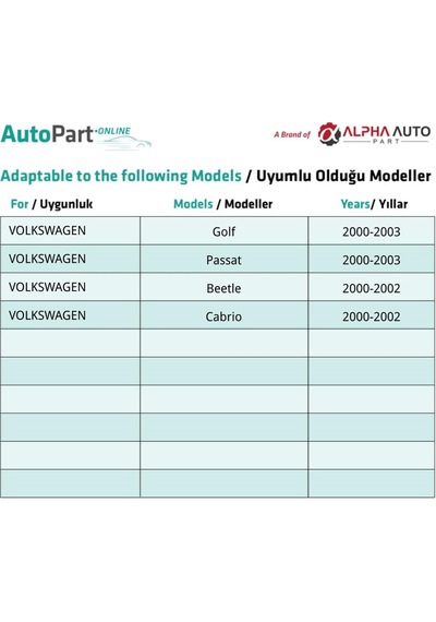 Volkswagen Golf Passat Beetle Cabrio Torx Tork İçin Davlumbaz Vida - 10 Adet