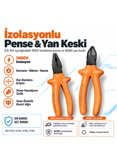 Elektrikli & Hibrit Araç Servisleri İçin 21 Parça 1000v İzolasyonlu El Aleti Seti