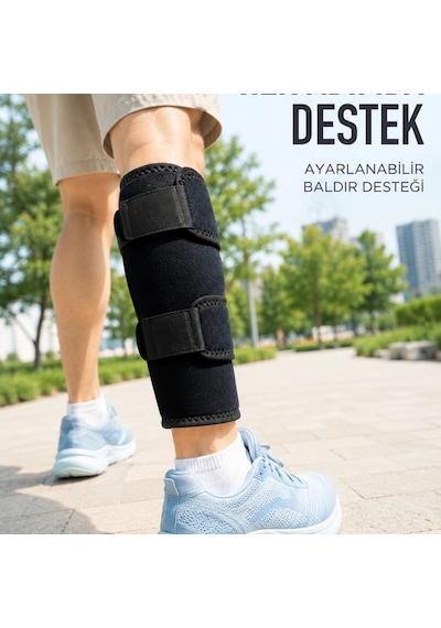 Alt Baldır Destekliği Çift Sabitleme Bantlı Ayarlanabilir Spor Baldırlığı