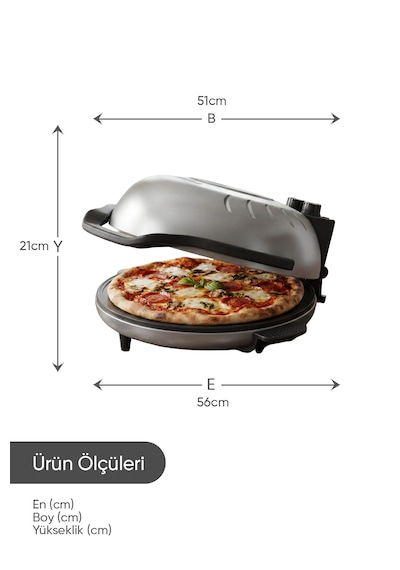 Lorenzo Pietra 12in1 Pizza Makinesi Lahmacun Tandır Ekmeği Bazlama Ve Fırın Yemekleri + Tepsi