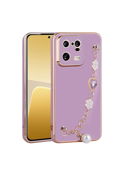 Zore Mi 13 Pro Kılıf El Tutamaçlı Kamera Korumalı Ogaa Taka Silikon Kapak - Mor