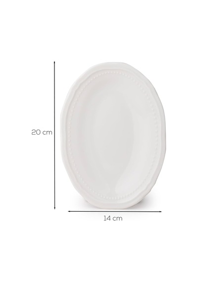 4464 Beliz Porselen Kayık Tabak Seti - Oval Kahvaltılık Sunumluk Seti 20cm 2 Adet Çok Renkli