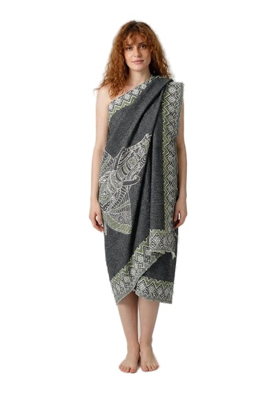 Brandsmiths Green-black Elephant Kimono Sarı