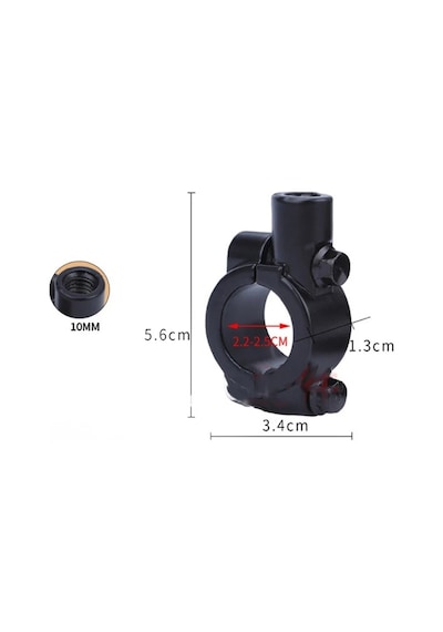 Motosiklet Ayna Takma Kelepçesi 10 Mm Düz Diş Ayna Braketi 2 Ad