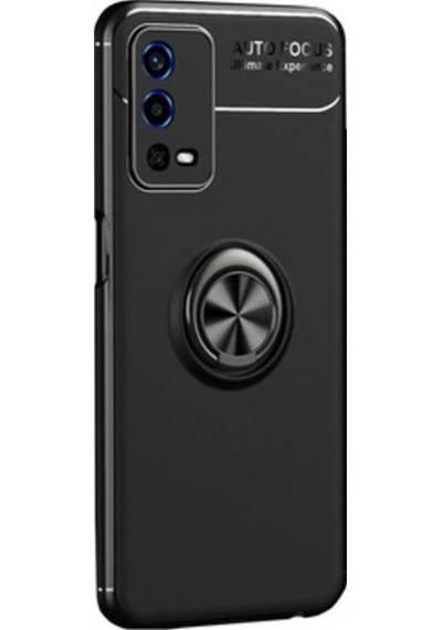 Microcase Oppo A55 Focus Serisi Yüzüklü Kilif - Siyah 536339400