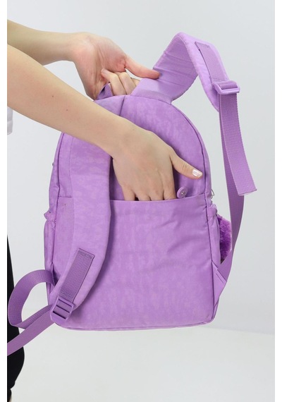 Probag Sevimli Peluş Figürlü Günlük Kadın Sırt Çantası Şık, Kullanışlı, Okula Ve Seyahate Uygun Lila