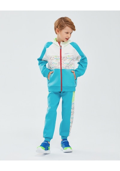 Skechers 2Xı-Lock B Full Zip Hoodie Sweatshirt Büyük Erkek Çocuk Kırık Beyaz Sweatshirt Sk241075-102