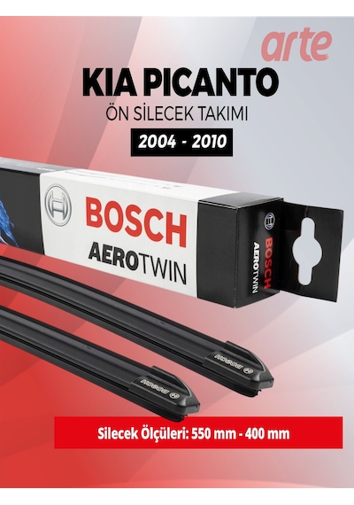 Kia Picanto Ön Ve Arka Silecek Takımı 2004-2010 Uyumlu Bosch Aerotwin Serisi 3'lü Set