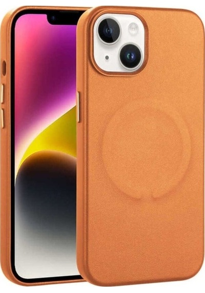 Apple Uyumlu iPhone 14 Plus Kılıf Pu Deri M-safe Wireless Şarj Özellikli Zore Derix Kapak Taba