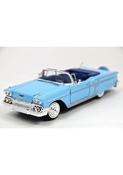Motormax 1958 Chevrolet Impala Mavi 1/24 Model Araba