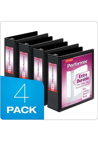 Performer 3 Halkalı Klasör, 7,62 Cm, Kilitlenmeyen Eğik D Halkalar, 725 Yaprak Kapasite, Clearvue Sunum, Yapışmaz, Pvc İçermez, Siyah, 4'lü Paket 27601 Çok Renkli Performer 3 Halkalı Klasör, 7,62 Cm, Kilitlenmeyen Eğik D Halkalar, 725 Yaprak Kapasite, Clearvue Sunum, Yapışmaz, Pvc İçermez, Siyah, 4'lü Paket 27601 Çok Renkli