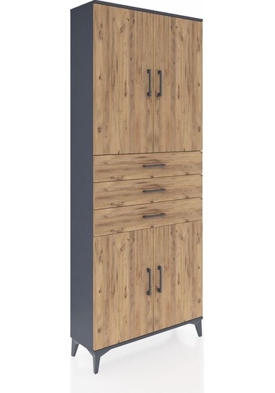 Arges Dolap 4 Raflı 3 Çekmeceli 4 Kapaklı 88x30x221 Antrasit-çam Antrasit Arges Dolap 4 Raflı 3 Çekmeceli 4 Kapaklı 88x30x221 Antrasit-çam Antrasit