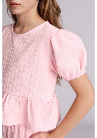 Defacto Kısa Kollu Bluz Kız Çocuk H5247a826smpn693 Pembe-pn693