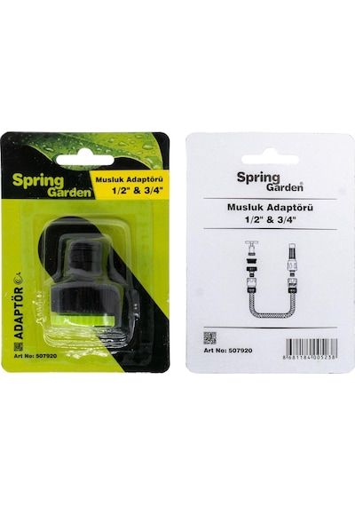 Spring Garden Vidalı Hortum Musluk Adaptörü 1/2" - 3/4"