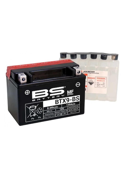 Bs Akü Btx9-bs 12v9 Ah Sulu Mf Tip Yatık