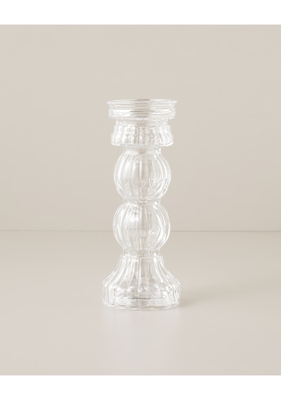 Tulia Cam Vazo-şamdan 9x23 Cm Şeffaf