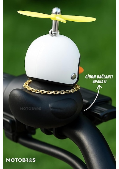 Motobros Motosiklet Bisiklet Aksesuar Pervaneli Civciv Süsü, Gidon Bağlantılı, Siyah Diğer