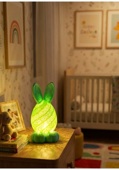 Tavşan Tealight Mumluk Dekoratif Tavşan Obje Renkli Tavşanlar Mum Hediyeli Paskalya Figür Pembe