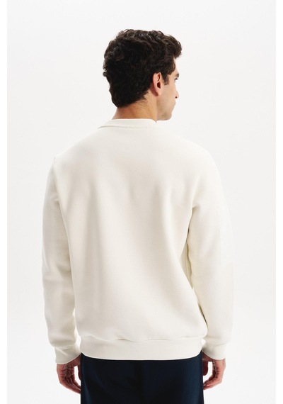 AR-MA Arma Erkek Regular Fit Basic 3 İplik Şardonlu Bisiklet Yaka Sweatshirt Pamuk Polyester Karışımlı K30124603302 Ekru