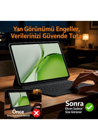 Honor Pad X9b Max İle Uyumlu Hayalet Ekran Koruyucu 13 İnç Yandan Görünmeyen Anti-spy Gizlilik Privacy Koruması, 9h Nano Kırılmaz Esnek Cam, Parlama Ve Parmak İzi Önleyici