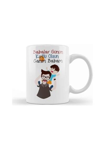 Babalar Günü Babaya Hediye 037 Kupa Bardak Porselen Karışık