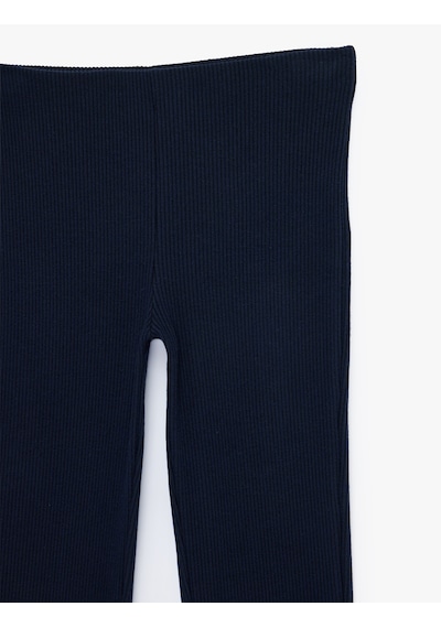 Koton Beli Lastikli Kaşkorse İspanyol Paça Tayt Pantolon Lacivert 6sal40116ık
