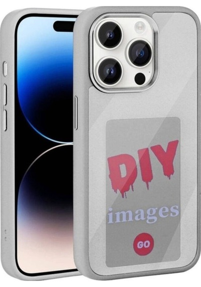 Apple Uyumlu iPhone 14 Pro Max Kılıf Ekranı Yansıtan Zore Akıllı Nfc Kapak Gri