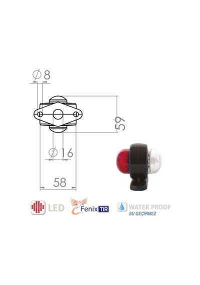 Ahmet Otomotiv 10 Adet Tek Ledli Mini Takoz Kırmızı-beyaz 12v-24v