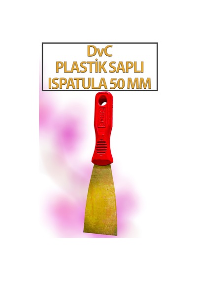 Plastik Saplı Spatula No 50 Ekonomik, Paslanmaz Spatula Ağız Genişliği 50 Mm