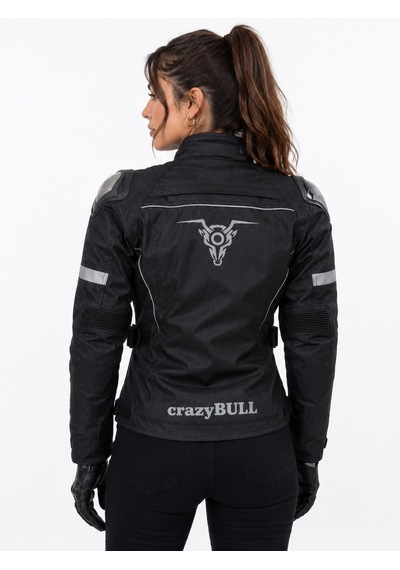Motokit Crazybull Carmen Siyah Kadın 4 Mevsim 3 Katmanlı Korumalı Reflektörlü Motosiklet Montu