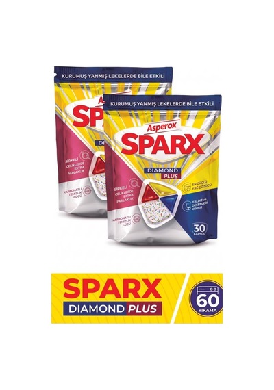 Asperox Sparx Diamond Plus Bulaşık Makinesi Kapsülü 30'lu 2 Adet