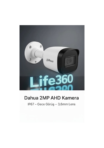Dh-hac-b1a21p-u 2mp 3.6mm Ahd Bullet Güvenlik Kamerası Ir Gece Görüşlü, Ip67 Dış Mekan