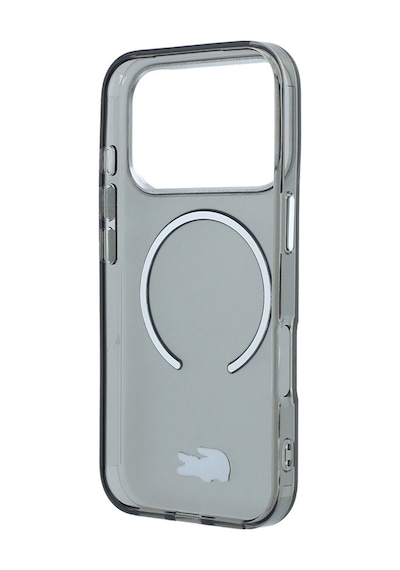 Apple Uyumlu iPhone 18 Pro Kılıf Lacoste Lisanslı M-safe Uyumlu Lake Timsah Logolu Iml Frosted Kapak Siyah