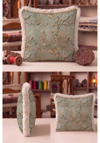 Çiçekli Kuşlu Vintage Bahar Saçaklı Yastık Kılıfı - Botanik Bohem Yeşil Krem Püsküllü Kırlent Kılıfı Buzlu Ufuk Serenat Çiçekli Kuşlu Vintage Bahar Saçaklı Yastık Kılıfı - Botanik Bohem Yeşil Krem Püsküllü Kırlent Kılıfı Buzlu Ufuk Serenat