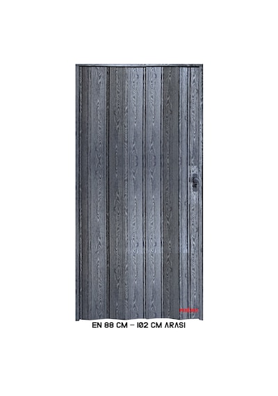 Penguen Akordiyon Kapı Antrasit Renk En 88-102 Cm Aras Boy 220 Cm