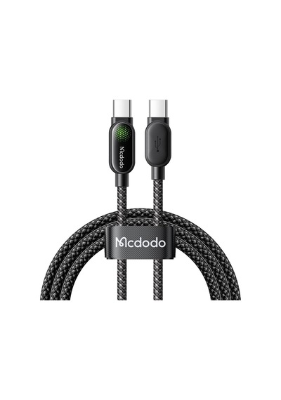 Lexroo Ca-5620 100w Typ-c To Typ-c Nefes Efektli Işıklı Şarj Kablosu 1.2m Siyah Standart