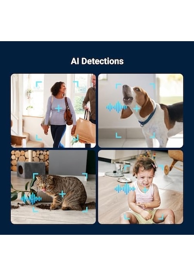 4k 8mp Wifi Kablolu İç Mekan Kamerası, 360 , Çhassasiyet Düğmesi, Renkli Gece Görüşü, İki Yönlü Ses, İnsa