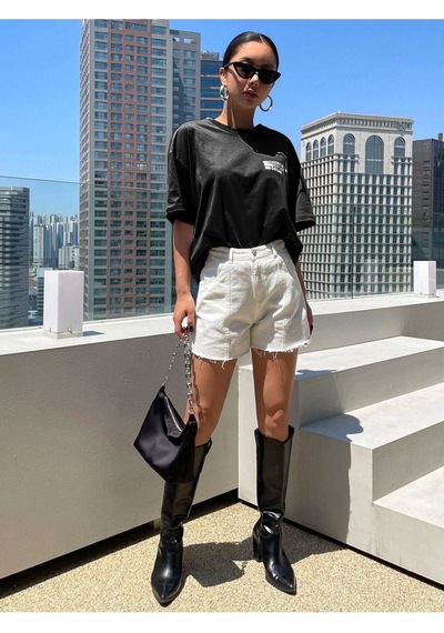Unisex Effect Baskılı Oversize T-shirt 001
