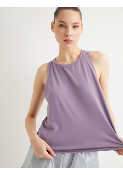 Koton Spor Atlet Bisiklet Yaka Rahat Kalıp Lila 4sak30091nk Lila
