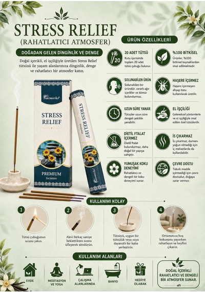 Unicuslife Aromatika Gerginlik Relief Çubuk Tütsü 20 Adet
