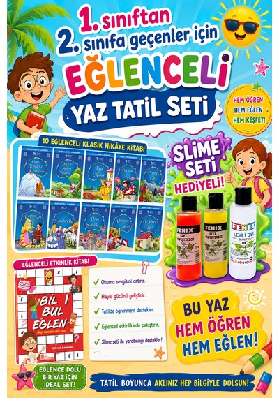 1. Sınıftan 2.sınıfa Geçenler İçin Eğlenceli Tatil Seti Slime Set Hediyeli