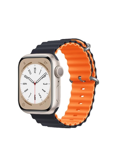 E2m  Apple Uyumlu  Watch  38-40-41mm Krd-28 Ocean Çift Renkli Siyah Kordon