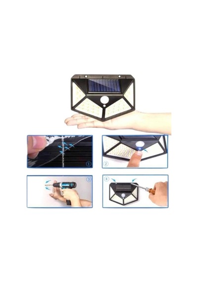 Solar Sensörlü Duvar Lambası Bahçe Lambası Parlak Beyaz Işık Suya Dayanıklı Çok Rnekli