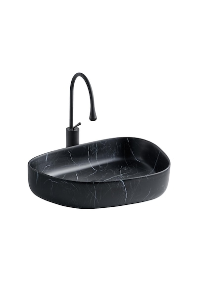 Lena E-2107SM Tezgahüstü Lavabo Siyah
