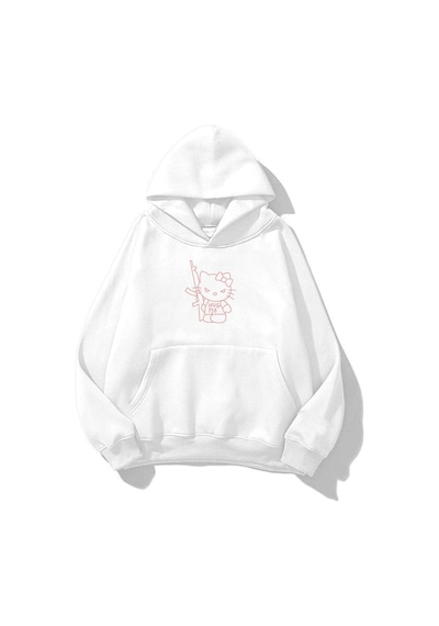 Startmore Unisex Hug Me Sweatshirt Hoodie Beyaz Beyaz