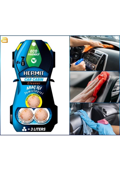 Hermit Doğa Dostu Araç İçi Detaylı Temizleyici Tablet 3 Lü Paket 1 Tablet 1 Litre