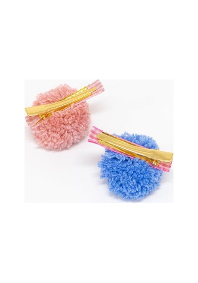 Meri Meri - Big Pom Pom Hair Clips - Ponponlu Büyük Tokalar Çok Renkli