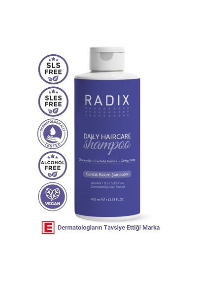 Radix Tüm Saç Tipleri İçin Tuzsuz Günlük Bakım Şampuanı, 400 Ml, Nemlendirici Ve Güçlendirici