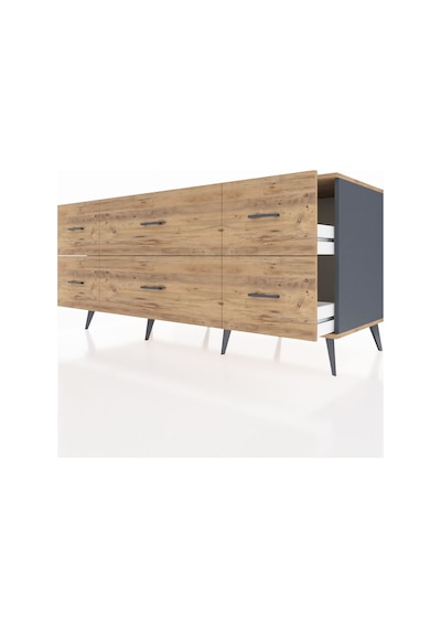 Kronos Konsol 6 Çekmeceli 176x59x83 Antrasit-antrasit/çam Antrasit/çam Kronos Konsol 6 Çekmeceli 176x59x83 Antrasit-antrasit/çam Antrasit/çam